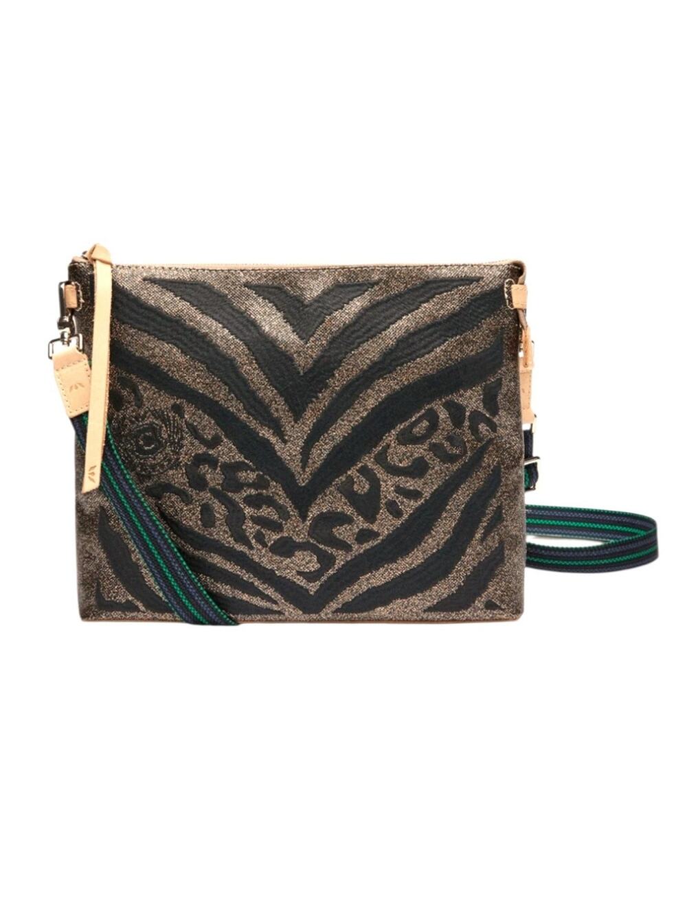 Consuela Selena Downtown Crossbody Gold Sparkle Shimmer Embroidered Bag